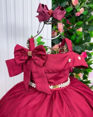 Vestido Banana Club Longo Doce Elegancia Marsala
