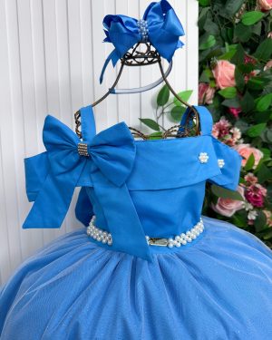 Vestido Banana Club Longo Doce Elegancia Azul Serenity