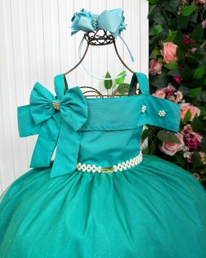 Vestido Banana Club Longo Doce Elegancia Verde Jade