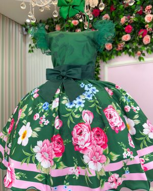 Vestido Marie Flor de Natal Verde