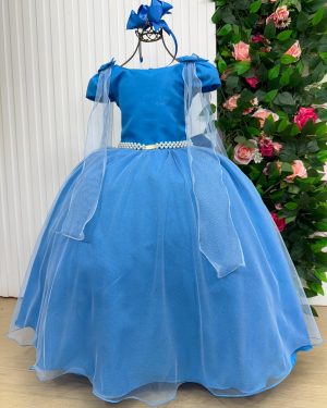 Vestido Banana Club Longo Diamante Azul Serenity