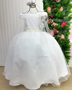 Vestido Banana Club Longo Diamante Branco