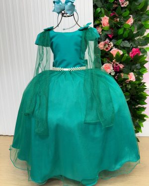 Vestido Banana Club Longo Diamante Verde Jade