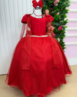 Vestido Banana Club Longo Diamante Vermelho