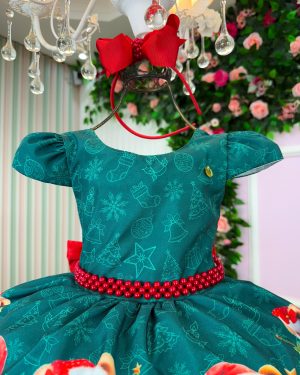 Vestido Banana Club Teddy Natalino Verde