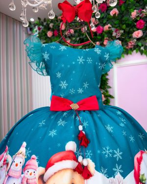 Vestido Marie Floco De Neve Verde - Natal