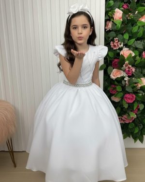Vestido Ysa Kids Ariane Longo Branco