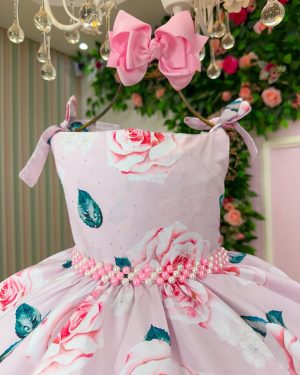 Vestido Giovanella Karine Florido Rosa