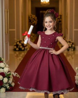 Vestido Ysa Kids Francine Marsala