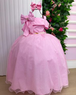 Vestido Banana Club Longo Doce Elegancia Rosa