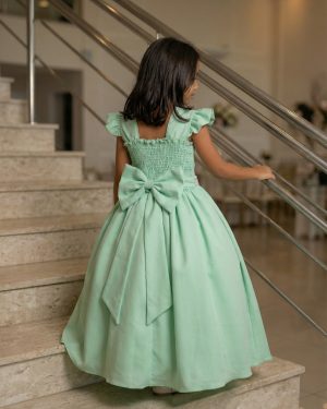 Vestido Ysa Kids Ariane Longo Verde Oliva