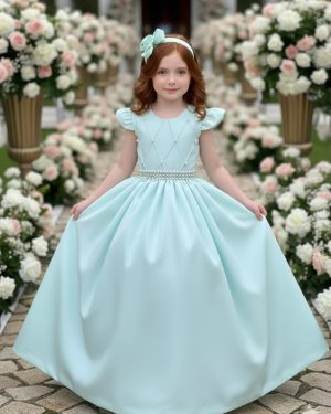 Vestido Ysa Kids Ariane Longo Verde Porto Fino