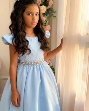 Vestido Ysa Kids Ariane Longo Azul bebê