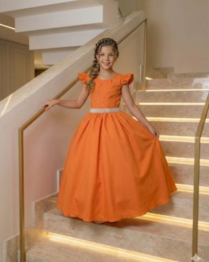 Vestido Ysa Kids Ariane Longo Terracota