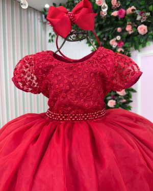 Vestido Bella Child Lavínia Vermelho