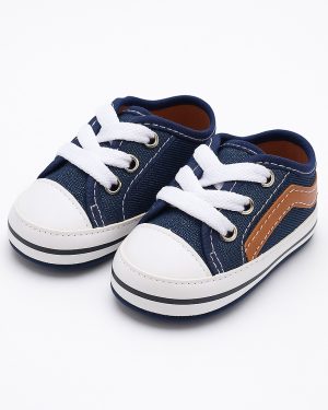 Tenis de bebe Starzinho listra (Jeans/Marrom) - sapatinho de bebê