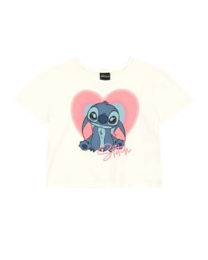 Blusa do Stitch Cropped Infantil Menina camiseta stitch em Meia Malha Stitch licenciada oficial Disney