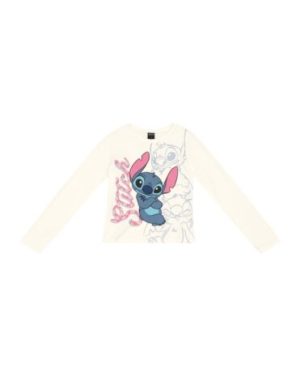 Blusa Infantil Menina Manga longa Disney Lilo & Stitch em Meia Malha licenciada - tamanho 4 ao 14
