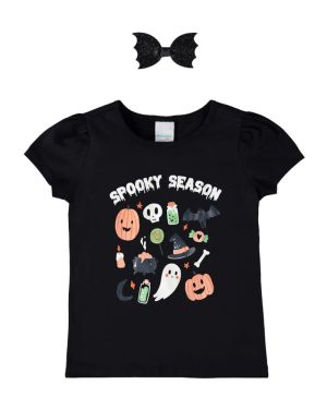 BLUSA MALWEE HALLOWEEN COM PRESILHA Morcego