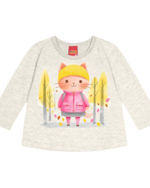 Camiseta de Gatinho Infantil Menina Kyly