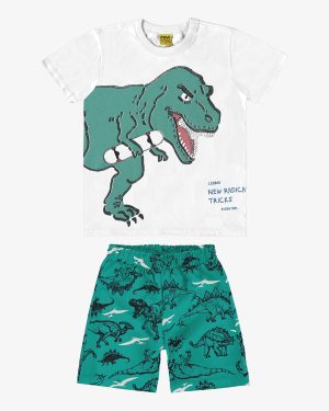 CONJUNTO INFANTIL MACULINO ROVITEX CAMISETA EM MALHA COM BERMUDA MICROFIBRA