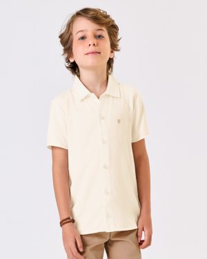 Conjunto Menino Camisa de botão Com Bermuda Sarja Trick Nick