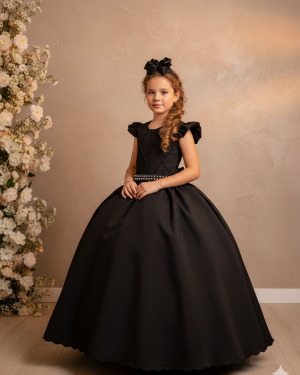 Vestido Ysa Kids Ariane Longo Preto