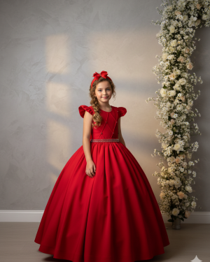 Vestido Ysa Kids Ariane Longo Vermelho