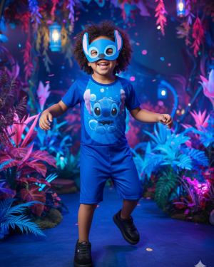 Fantasia Menino Stitch Azul