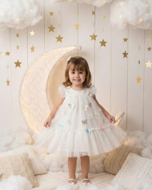 Vestido Vila Lele Jardim das Borboletas Baby Liz Off