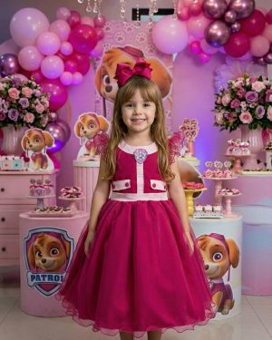 Vestido Mini Miss Temático Patrulha Canina - Sky
