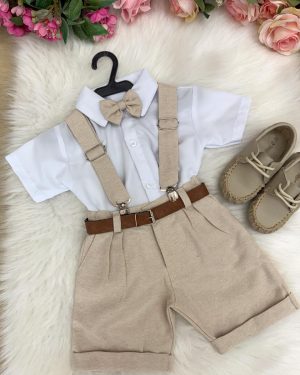 Conjunto Miss Cherry Social Linho Shorts Gustavo Modelo 2