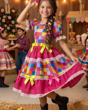 Vestido Junino Mimadine Luxo Amora