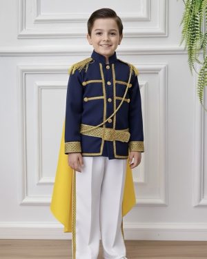 Conjunto Fantasia de Príncipe Azul Marinho Luxo Festas