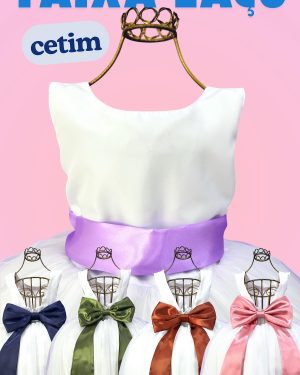 Faixa ajustável com Laço feitos de cetim várias cores para Vestidos 3