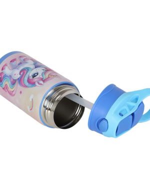 Garrafinha Infantil do Unicórnio Up4you Azul e Rosa Aço Inóx