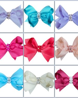 Laço Infantil Várias Cores Com Pérolas e Strass Luxo