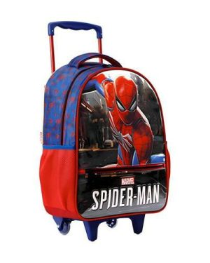 Mochila Infantil C/ Rodinhas Homem Aranha Azul