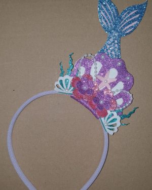 Tiara Infantil Sereia Ariel Lilás Super Luxo
