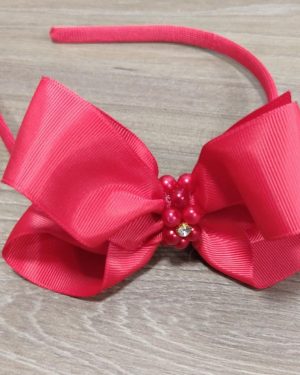Tiara Infantil Vermelha Com Pérolas e Strass Luxo