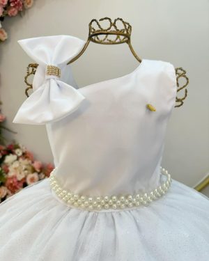 Vestido Infantil Longo Branco Luxo Daminhas Formaturas