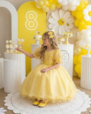 Vestido Bella Child Laize Amarelo