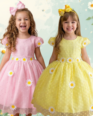 Vestido Marie Jardim Encantado Margaridas