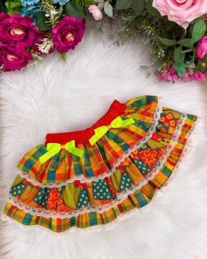 Saia Mini Miss Junino Estrela do Sertão Laranja