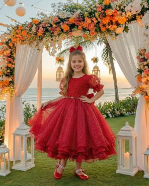 Vestido Bella Child Laize Vermelho Modelo 2