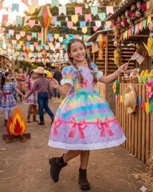 Vestido Marie Junino Luxo Arraiá da Paz