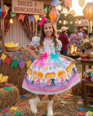 Vestido Marie Junino Luxo Quermesse das Cores