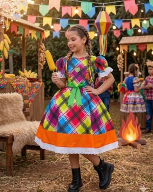 Vestido Marie Junino Luxo Quermesse do Luar