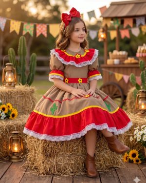 Fantasia Junino Princesa Belli Cangaceira/Maria Bonita