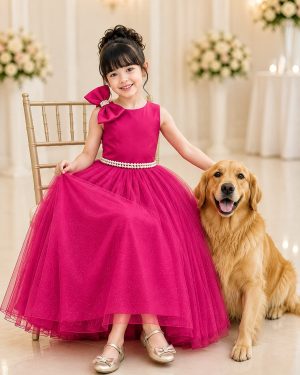 Vestido Infantil Longo Pink Luxo Daminhas Formaturas